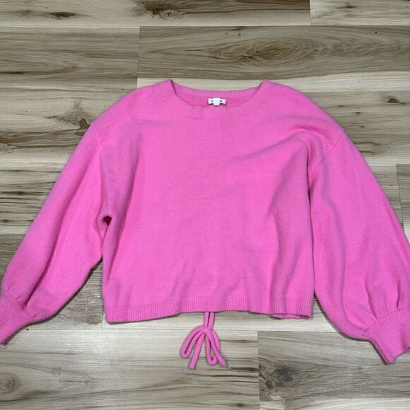 Le Lis Comfortable Fuzzy Sweater with Back Ruching Pink Women’s Medium - Picture 2 of 5